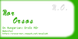 mor orsos business card